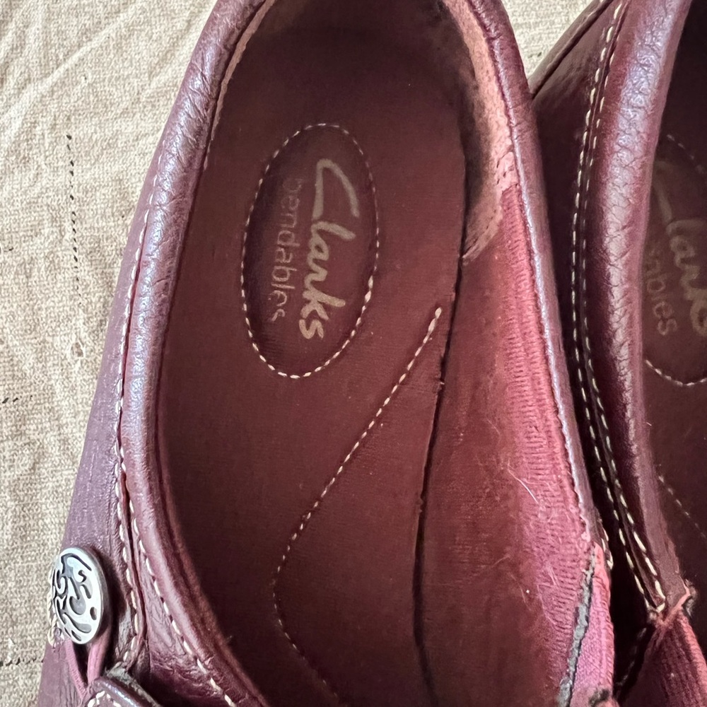 Clarks Bendables Ashland leather shoes 8.5 in Redwood. - Picture 2 of 4